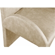 Pemberly Row Contemporary Beige Velvet Dining Arm Chair (Set of 2)