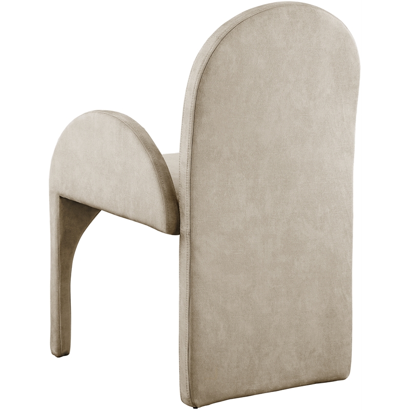 Pemberly Row Contemporary Stone Velvet Dining Arm Chair (Set of 2)