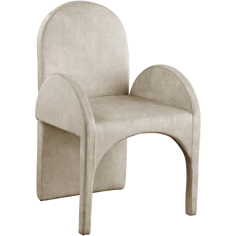 Pemberly Row Contemporary Stone Velvet Dining Arm Chair (Set of 2)