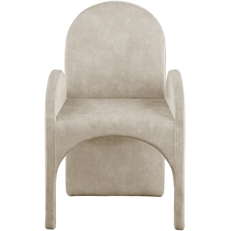 Pemberly Row Contemporary Stone Velvet Dining Arm Chair (Set of 2)