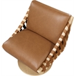 Pemberly Row Contemporary Cognac Vegan Leather Swivel Accent Chair