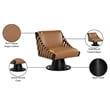 Pemberly Row Contemporary Cognac Vegan Leather Swivel Accent Chair