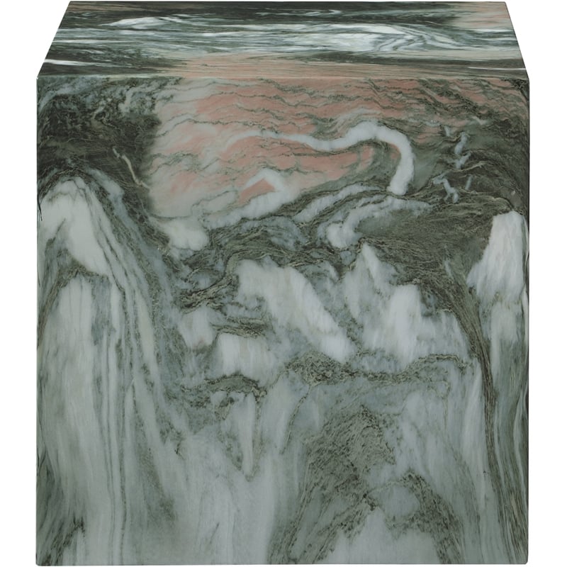 Pemberly Row Green Marble Finish Concrete Indoor/Outdoor End Table