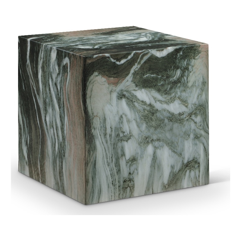 Pemberly Row Green Marble Finish Concrete Indoor/Outdoor End Table