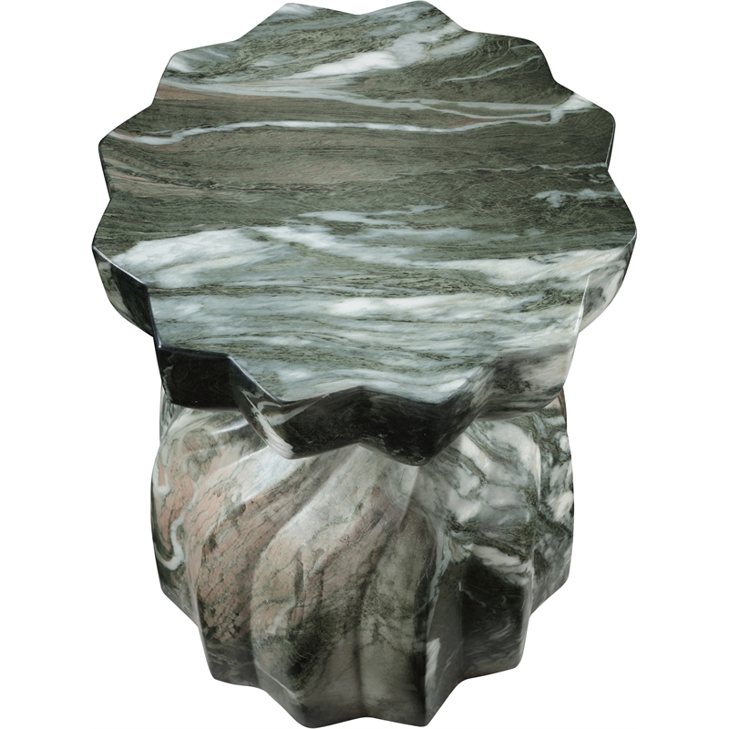 Pemberly Row Green Marble Finish Concrete Indoor/Outdoor End Table