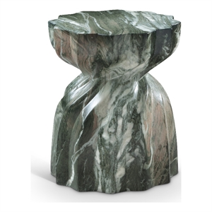Pemberly Row Green Marble Finish Concrete Indoor/Outdoor End Table