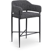 Pemberly Row Contemporary Black Polyester Counter Stool (Set of 2)