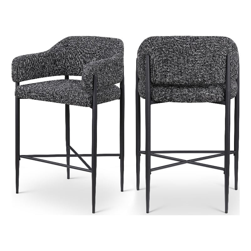 Pemberly Row Contemporary Black Polyester Counter Stool (Set of 2)