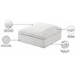 Pemberly Row Contemporary Cream Durable Linen Fabric Deluxe Ottoman