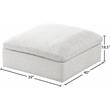 Pemberly Row Contemporary Cream Durable Linen Fabric Deluxe Ottoman