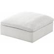 Pemberly Row Contemporary Cream Durable Linen Fabric Deluxe Ottoman
