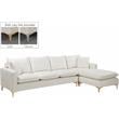 Pemberly Row Contemporary Cream Velvet 2-Piece Reversible Sectional