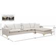 Pemberly Row Contemporary Cream Velvet 2-Piece Reversible Sectional