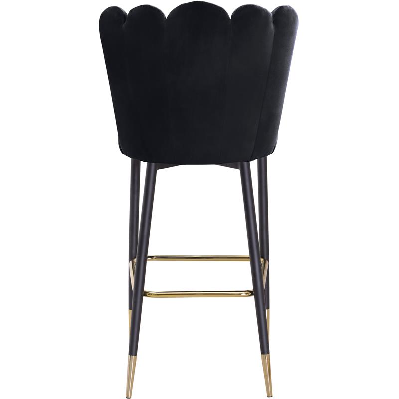Pemberly Row Contemporary Upholstered Black Velvet Stool (Set of 2)