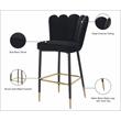 Pemberly Row Contemporary Upholstered Black Velvet Stool (Set of 2)