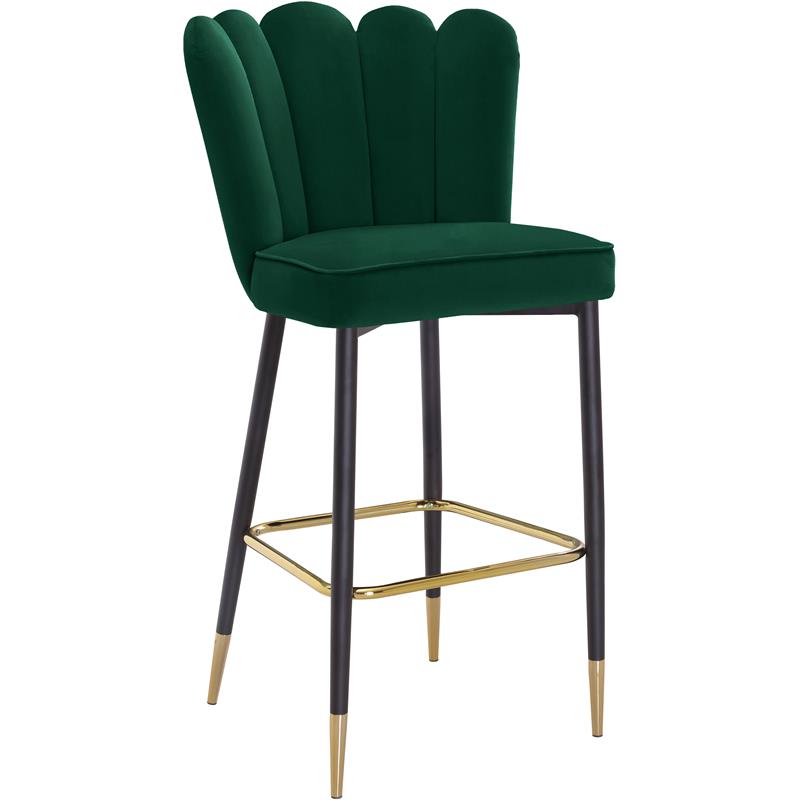 Pemberly Row Contemporary Upholstered Green Velvet Stool (Set of 2)