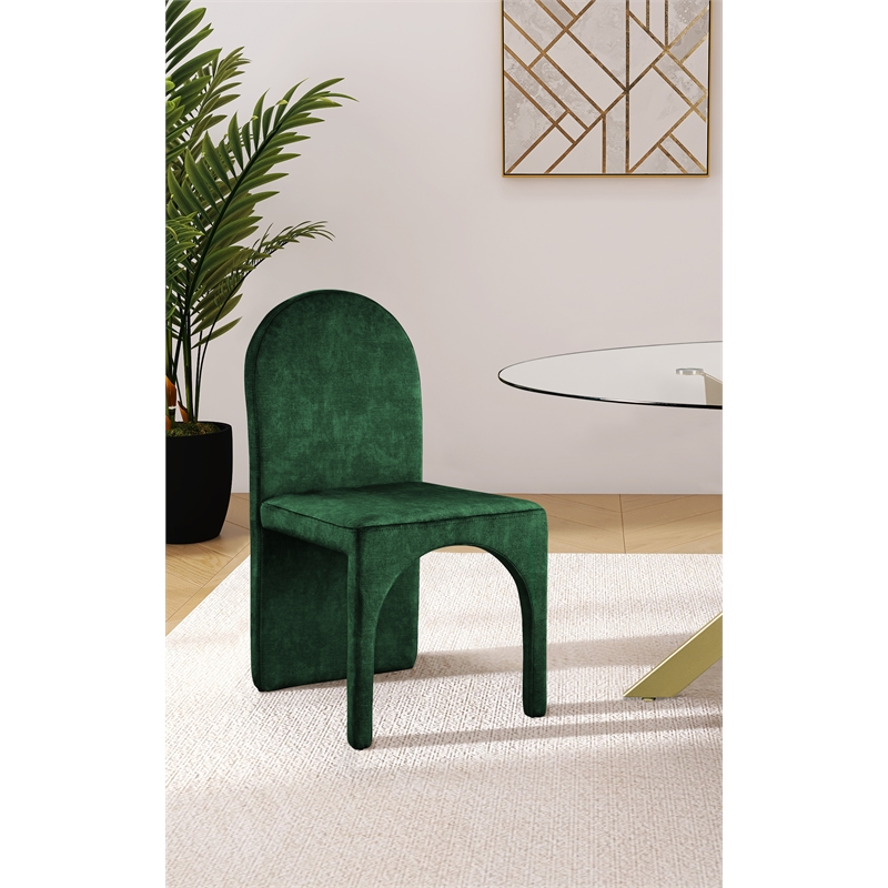 Pemberly Row Contemporary Green Velvet Dining Side Chair (Set of 2)
