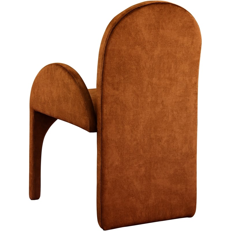 Pemberly Row Contemporary Cognac Velvet Dining Arm Chair (Set of 2)