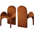 Pemberly Row Contemporary Cognac Velvet Dining Arm Chair (Set of 2)