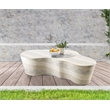 Pemberly Row Indoor/Outdoor Concrete Travertine Finish Coffee Table