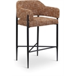 Pemberly Row Contemporary Cognac Polyester Counter Stool (Set of 2)