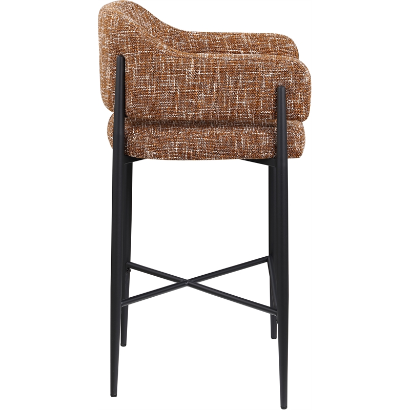Pemberly Row Contemporary Cognac Polyester Counter Stool (Set of 2)
