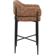 Pemberly Row Contemporary Cognac Polyester Counter Stool (Set of 2)