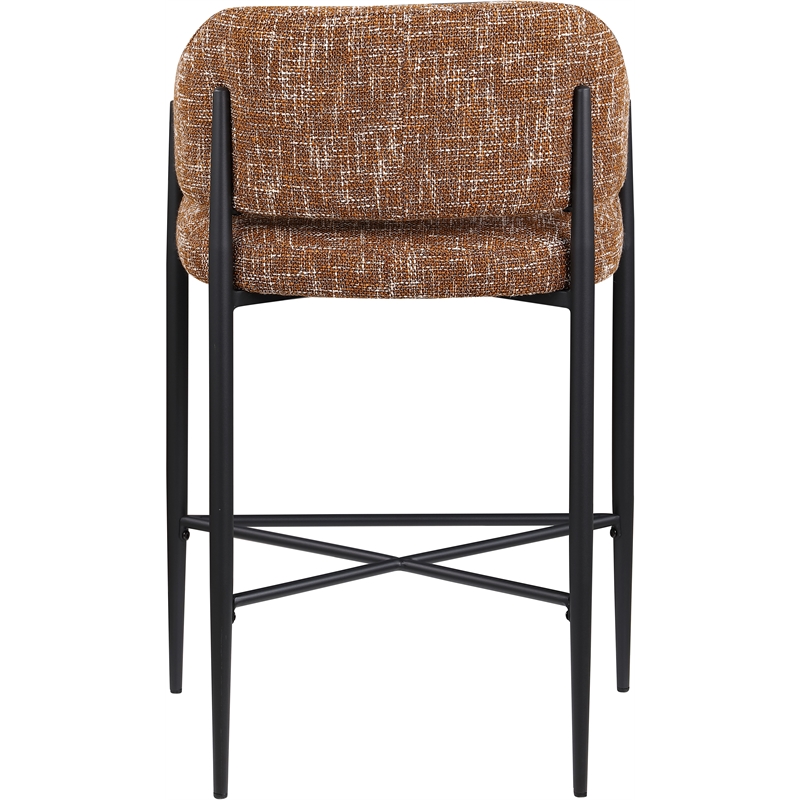Pemberly Row Contemporary Cognac Polyester Counter Stool (Set of 2)