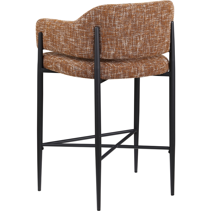 Pemberly Row Contemporary Cognac Polyester Counter Stool (Set of 2)