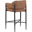 Pemberly Row Contemporary Cognac Polyester Counter Stool (Set of 2)