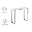 Pemberly Row Stone Console Table in Chrome with Stainless Steel Base