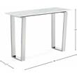 Pemberly Row Stone Console Table in Chrome with Stainless Steel Base