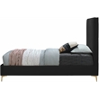 Pemberly Row Black Velvet Queen Bed with Gold & Chrome Legs Included