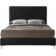 Pemberly Row Black Velvet Queen Bed with Gold & Chrome Legs Included