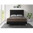 Pemberly Row Black Velvet Queen Bed with Gold & Chrome Legs Included