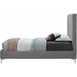 Pemberly Row Gray Velvet Full Bed with Gold and Chrome Legs Included