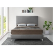 Pemberly Row Gray Velvet Full Bed with Gold and Chrome Legs Included