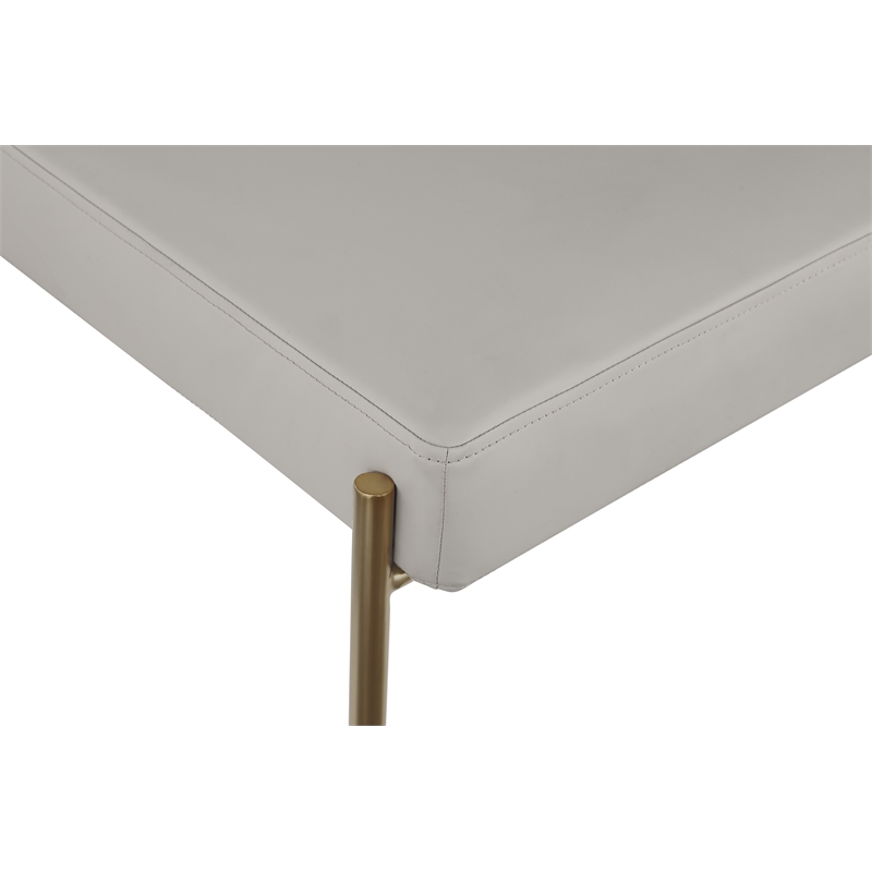 Pemberly Row Contemporary Taupe Vegan Leather / Boucle Counter Stool