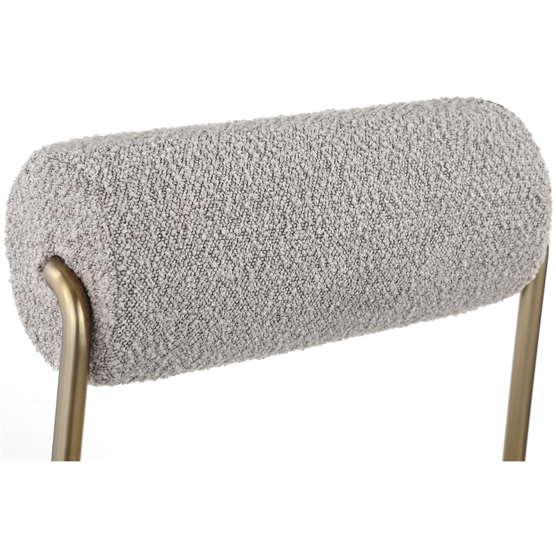 Pemberly Row Contemporary Taupe Vegan Leather / Boucle Counter Stool