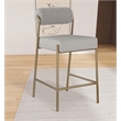Pemberly Row Contemporary Taupe Vegan Leather / Boucle Counter Stool