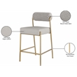 Pemberly Row Contemporary Taupe Vegan Leather / Boucle Counter Stool