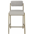Pemberly Row Contemporary Taupe Vegan Leather / Boucle Counter Stool