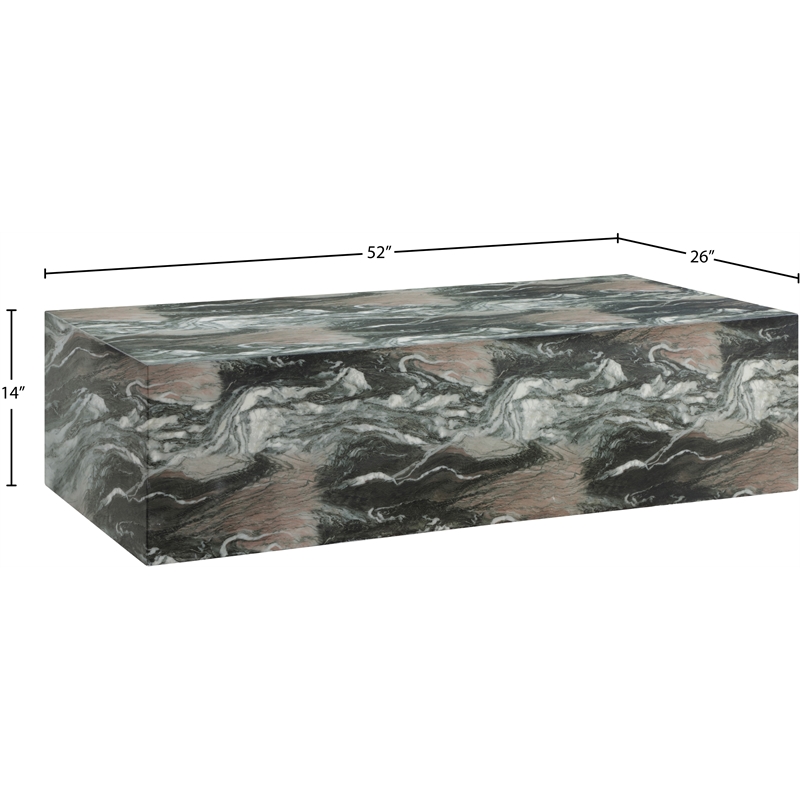 Pemberly Row Contemporary Green Concrete Indoor/Outdoor Coffee Table