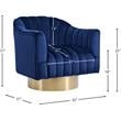 Pemberly Row Contemporary Upholstered Navy Velvet Swivel Accent Chair