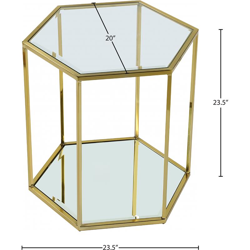 Pemberly Row Contemporary Modular Stainless Steel and Glass End Table