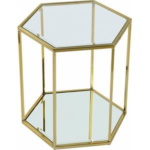 Pemberly Row Contemporary Modular Stainless Steel and Glass End Table