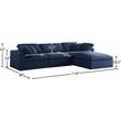 Pemberly Row Contemporary Navy Durable Linen Fabric Modular Sectional