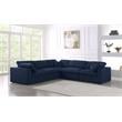 Pemberly Row Contemporary Navy Durable Linen Fabric Modular Sectional