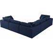 Pemberly Row Contemporary Navy Durable Linen Fabric Modular Sectional