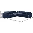Pemberly Row Contemporary Navy Durable Linen Fabric Modular Sectional